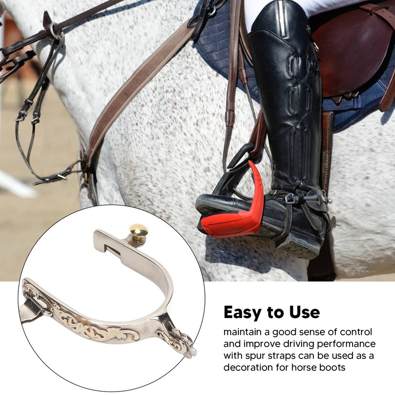 1 Pair Horse Spurs Stainless Steel Western Cowboys Spurs Men