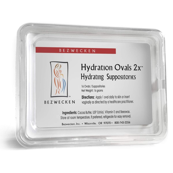Bezwecken – Hydration Ovals 2x – 16 Extra Strength Oval Suppositories - Professionally Formulated to Alleviate Vaginal Dryness in Menopausal Women - Safe & Natural