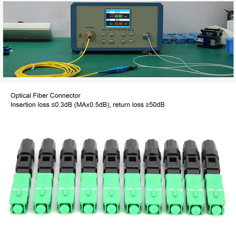 50Pcs Fiber Optic Fast Connector Adapter SC/APCC for Optical Fiber