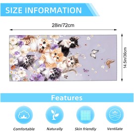 coedoaes Cute Cat Hand Towels 2PCS Decor Handtowel,Floral Kitchen Dish Towel Set,Soft Absorbent,Polyester,14.5" X 28",Daily Decoration,for Bathroom Bath Spa (Kitten and Butterfly)