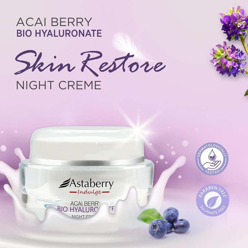 Acai Berry Night Cream for face | Bio Hyaluronic Acid