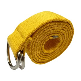 Oneyijun Braided Canvas Belt Women Men Boy Girl with Double Silver Metal D-Ring Buckle Casual Unisex 113 CM Yellow