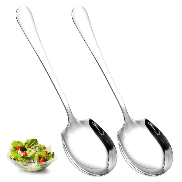Set of 2 Serving Spoons, Large Dessert Spoons, Large Sauce