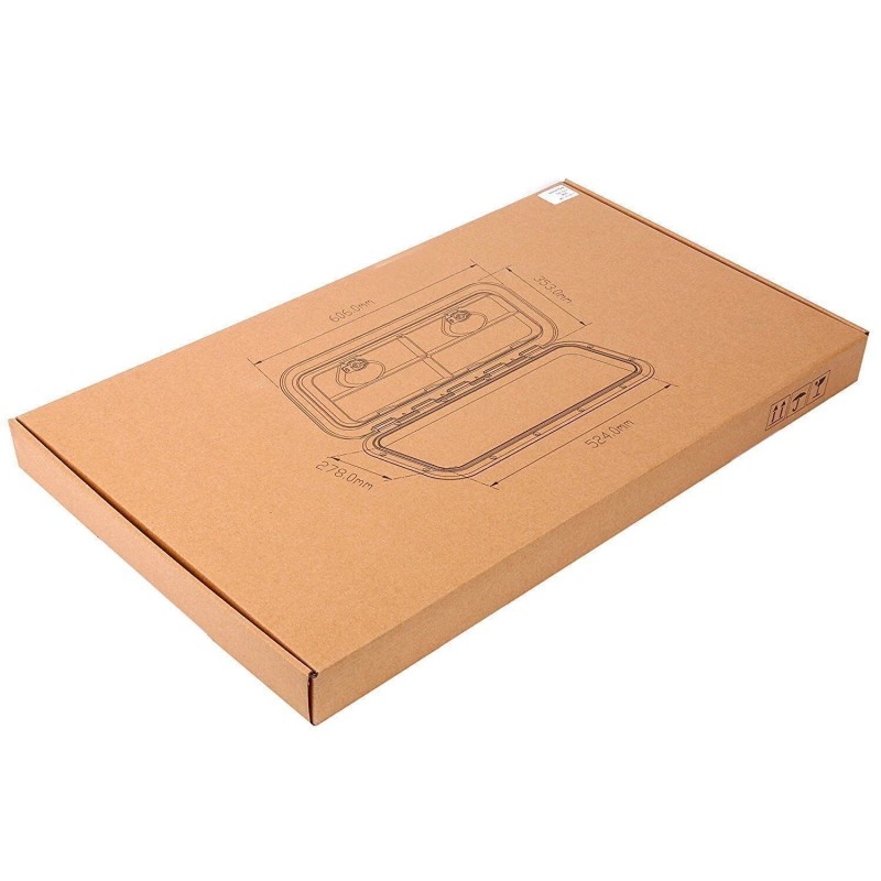 Amarine Made 24" Rectangle Boat Hatch White Inspection Hatch &