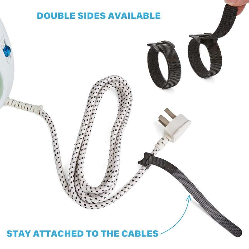 100 Pcs 10-Inch Heavy-Duty Self-Fastening Cable Ties - Durable, Reusable