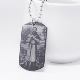 FAYERXL Saint Fiacre Prayer for Gardeners Catholic Christian Holy Bible Scripture Baptism Religious Communion Confirmation Rite Gift Dog Tag Necklace (Prayer for Gardeners)