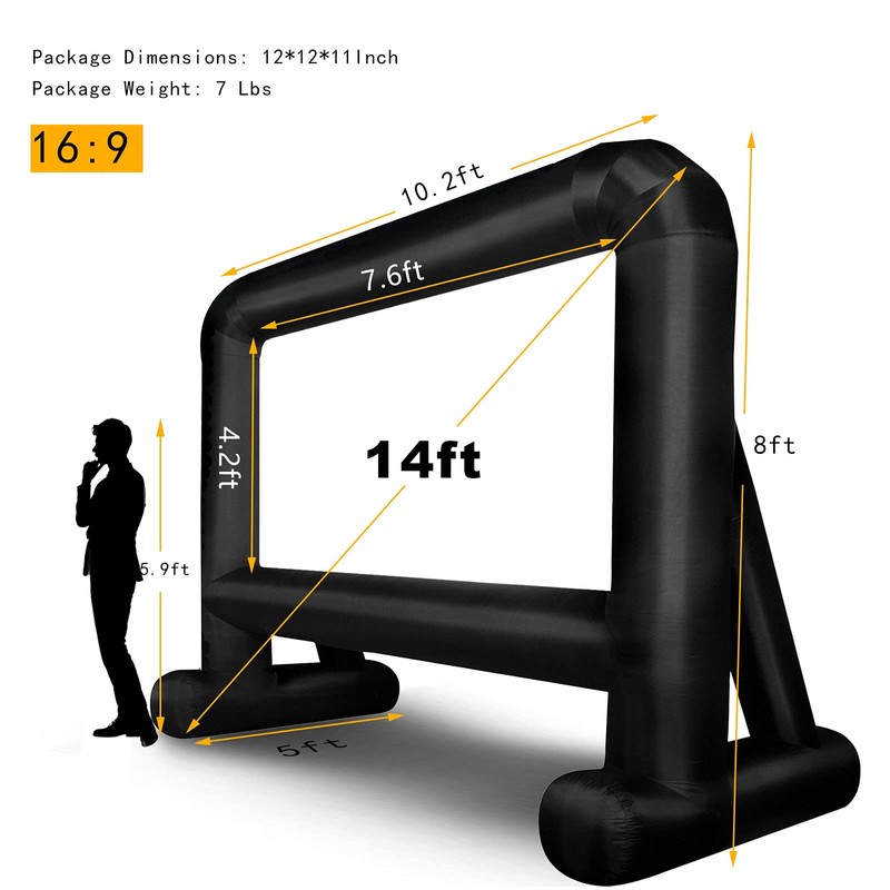 OUTTOY 14 FT Inflatable Movie Screen Blow up Mega Movie