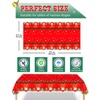 TOPWAYS Christmas Table Cloth, Red Santa and Snowman Christmas Disposable