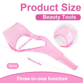 6-teiliges 3-in-1-Wimpern-Make-up-Tool für obere und untere künstliche Wimpern, wiederverwendbare Wimpernschablone, tolle Augen-Make-up-Tools für Anfänger (Pink, Blau, Rosarot).