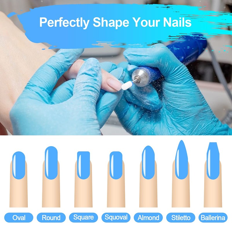 URAQT Ceramic Nail Drill Bits Sets, 10 pcs Electric Nail