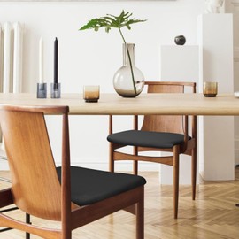 Alishomtll PU Chair Covers Set of 4/6 Stretch Leather Seat Covers Waterproof Seat Cover Removable Washable Dining Room Chair Covers for Dining Room Kitchen Wedding Garden Office (Black, 6 Pieces)