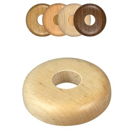 FUX 2 Pieces Wooden Radiator Pipe Cover for 15-22mm Pipes; Heating Floor Pipe Collar (15mm, Ahorn)