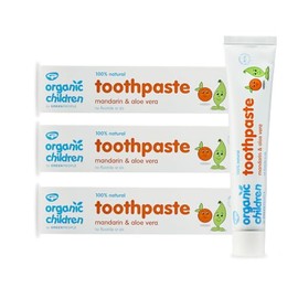 Green People Organic Children Mandarin and Aloe Vera Toothpaste Bundle - Vegan, Organic & Cruelty Free - 3X 50ml