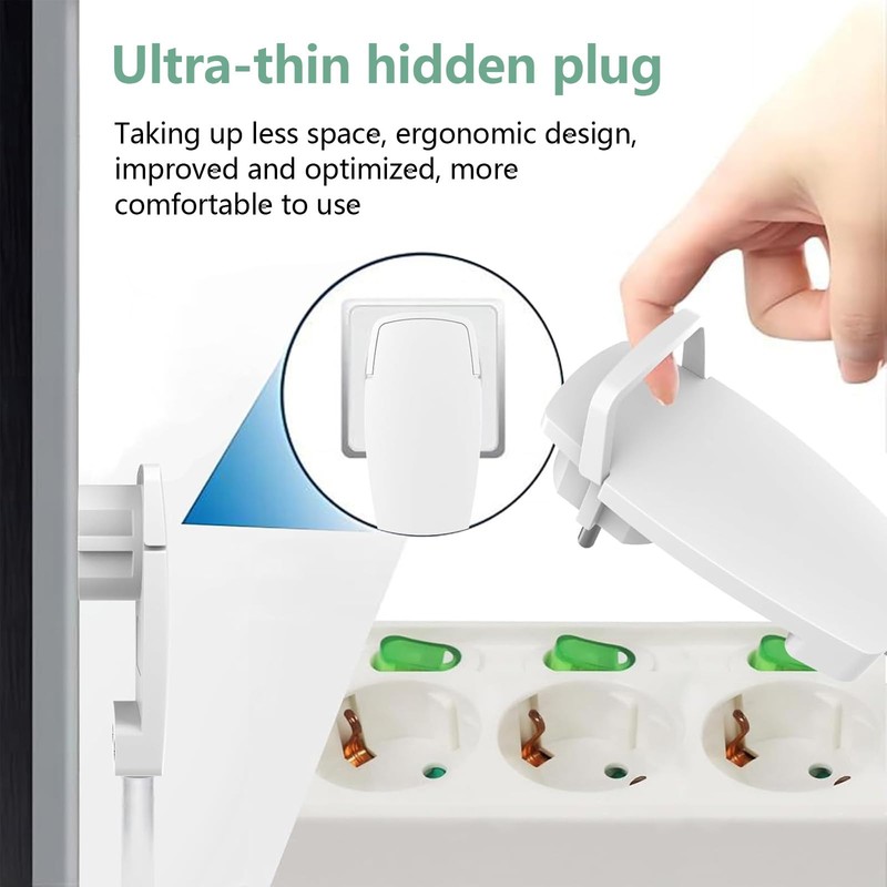 Flat plug 3 pieces, angled plug 250 V flat Schuko