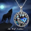 YAFEINI Wolf Necklace Jewellery for Women Sterling Silver Moon Viking