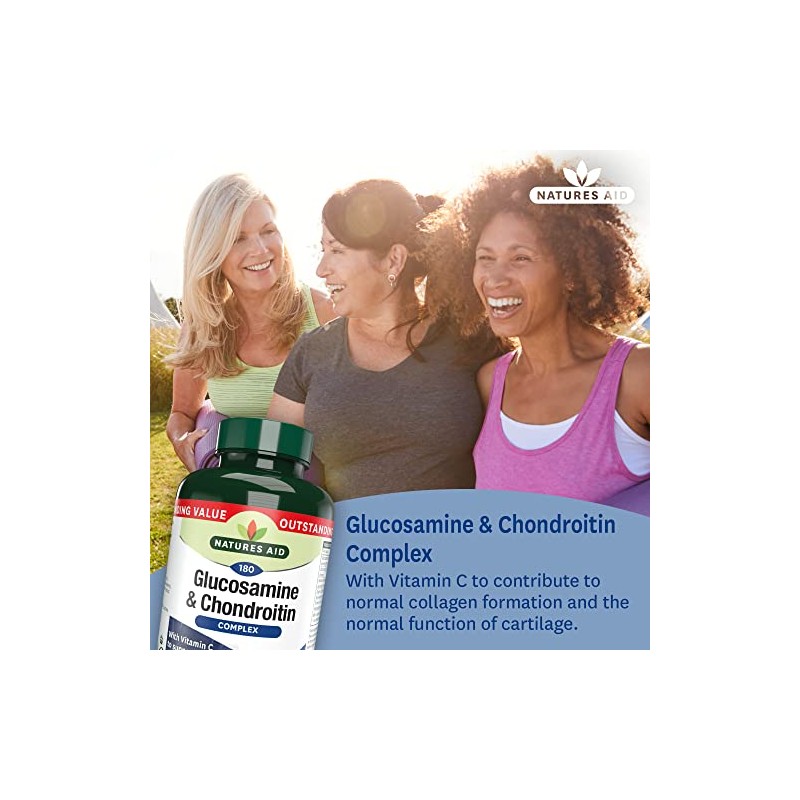 Natures Aid Glucosamine and Chondroitin Complex, with Vitamin C, Rosehip,