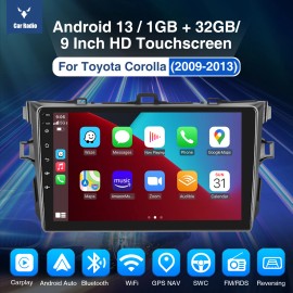 ESSGOO Upgrade Android 14 Stereo Corolla 2009-2013 1+32G GPS Carplay with Backup Camera