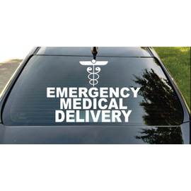 Emergency Medical Delivery - 2 feet Wide - Vinyl Die Cut Decal/Sticker for Windows, Cars, Trucks, Etc.