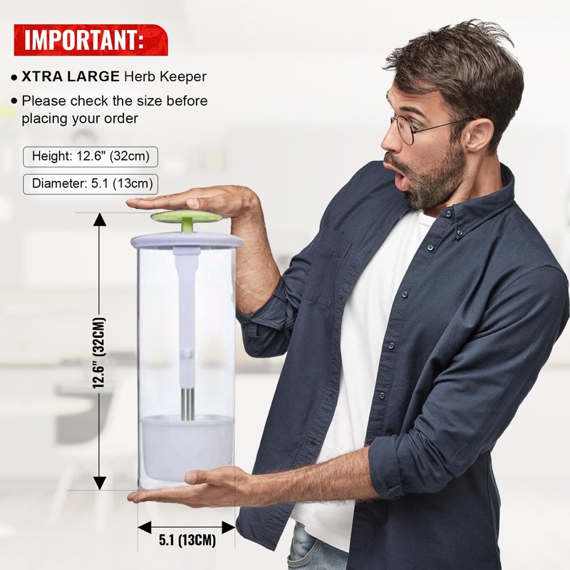 TechTack Herb Keeper and Herb Saver – Premium Borosilicate Glass