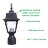 LIT-PaTH Outdoor Post Lighting Fixture Pole Lantern, E26 Medium Base