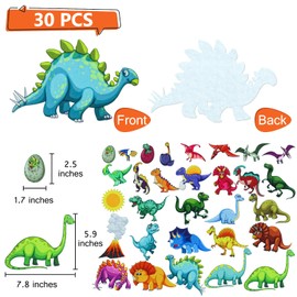 BXI 30 Pcs Dinosaurs Felt Board Story Pieces Set for Toddlers, Preschool & Kindergarten, Precut Felt Marine Life Figures for Preschool Crafts Activity Early Learning Storytelling