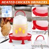 Afarnook 4 Pack 3L Heated Chicken Waterer for Winter 0.8