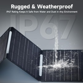 ALLPOWERS SP001 5V21W Solar Charger with 3 Fast Charging USB-A/USB-C Ports, IP68 Waterproof Portable Solar Panel for Camping Hiking Compatible with Phones Earbuds Tablet