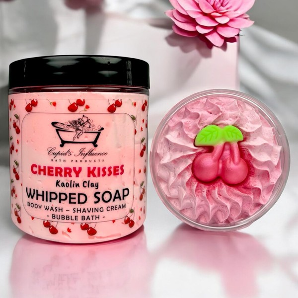 Cherry Kisses Whipped Soap | Luxurious Kaolin Clay Body Wash
