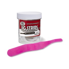 Fat Cow Jig Strips Skinny Tail 5 1/4" - 40X Stronger Than Soft Baits - 8 ct (Hot Bubblegum)
