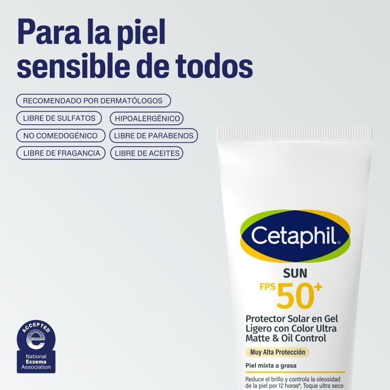 Cetaphil Sun Fps50 Protector Solar Gel Ligero Ultra Matte Piel