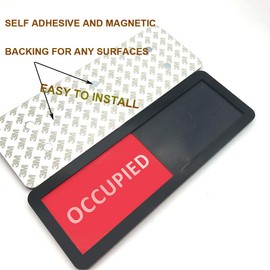 MIKMAYTOO Privacy Sign, Vacant Occupied Sign Large size 11 * 5 inch for Home Office Restroom Conference Hotels Hospital, Slider Door Indicator Tells Whether Room Vacant (Black-1PCS)