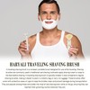 Men's Travel Shaving Brush with White Badger Hair in Stainless