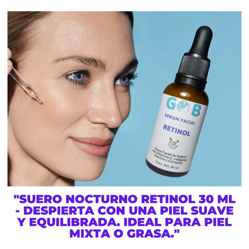 Sérum retinol, vitamina E, colágeno y elastina 30 ml, reafirma