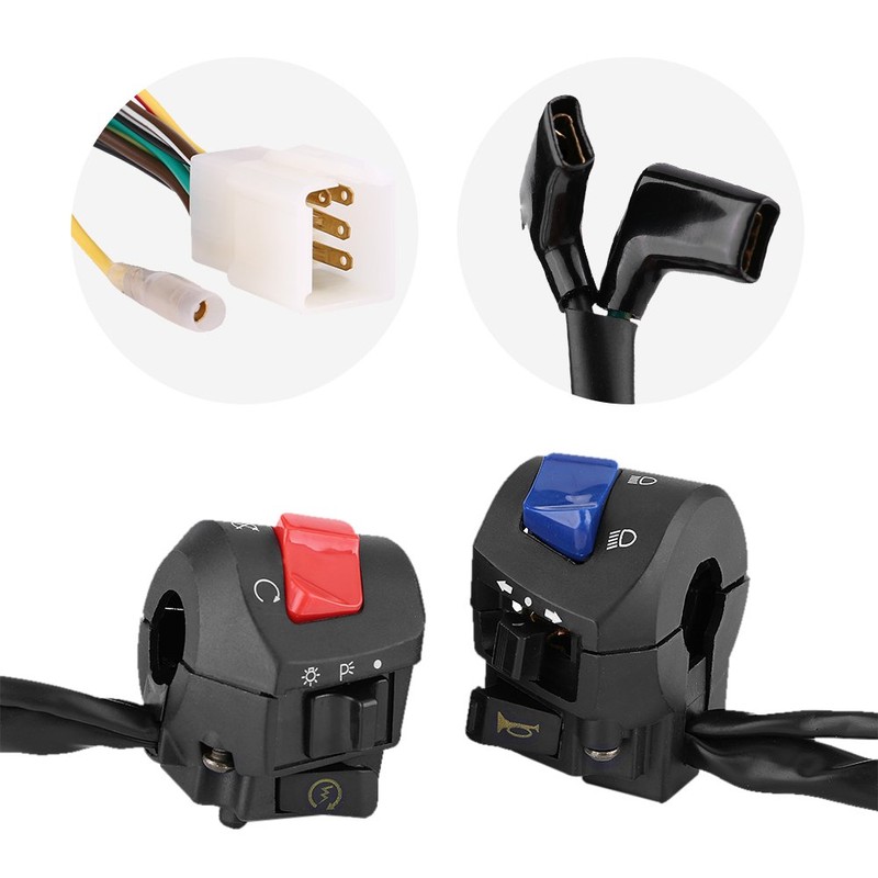 Keenso Motorcycle Handlebar Switch, 1 Pair 7/8 Inch Motorcycle Handlebar