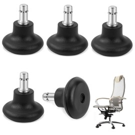 Office Chair Gliders Set of 5, Bell Glides, Bell Wheels, Replacement Wheels, Swivel Wheels, Chair with Fixed Castors, 11/22 mm, Chair Castors, Floor Glides, Quiet for Office and Home, Black