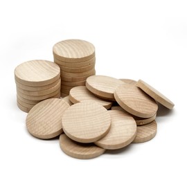 generic 30Pcs Flat Head Wood Plugs,Screw Hole Plugs,Wooden Hole Plugs,Buttons Wood Plug,Wood Screw Covers for Furniture Tables Chairs(40x5mm)