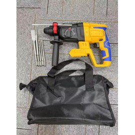 Cordless Rotary Hammer Compatible With,Brushless SDS 2.5 Joules Rotary Hammer Drill for Concrete/Masonry/Wood,4 Modes with 5 Drill (Tool Only) (Yellow)