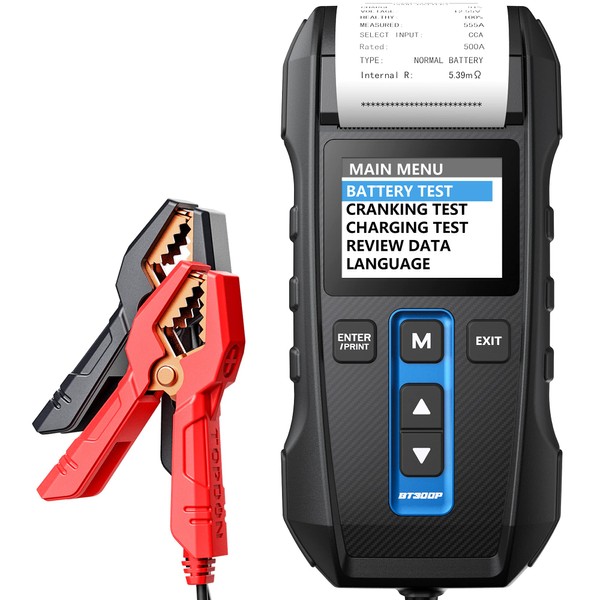 Car Battery Tester 12V 24V 100-2000CCA Lead-Acid Battery, TOPDON BT300P