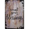 Wall Art Tin Sign Count your blessings cursive grateful blessed
