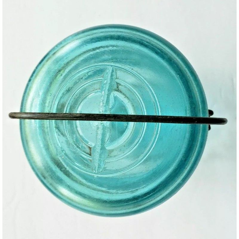 Vintage Blue Ball Ideal Canning Jar with Lid Wire Bale