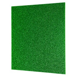 QUARKZMAN Green Glitter Acrylic Sheets 1/8 Inch Thickness 12 x 12 Inch Glossy PMMA Fluorescent Plastic Sheets Extruded Transparent Blanks for DIY Crafts Pack of 1