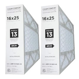 Clean Comfort AMP-13-1625-45-16" x 25" x 4.5" Media Air Filter, MERV 13 (2 Pack)