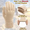 Beurlike Winter Knit Gloves for Women Wool Warm Touchscreen Texting