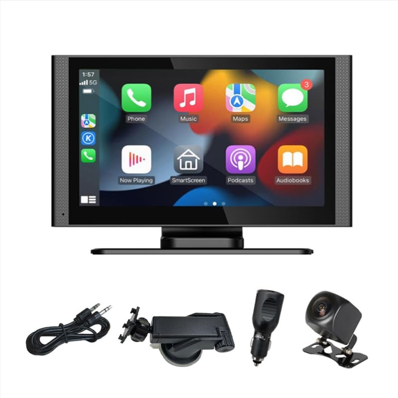 slrongpwolr Wireless Apple Car Play Screen, Android Auto Screen for