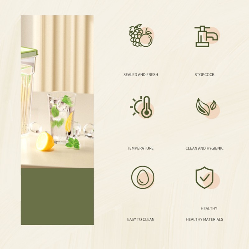 Cold Kettle with Faucet 3L PET Refrigerator Water Filter Dispenser