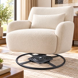 Heavy Duty Q235B Steel Recliner Swivel Ring Base with 10 Inch Mounting Plate, 22 or 24 Inch Replacement Chair Base