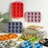 2 Packs 12 Cups Silicone Muffin Pan with Metal Reinforced