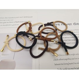 KAQILE Pack of 10 Hair Bobbles Coffee Colour - Premium Rubber Bands Hair Bands - Rubber Bands for Women and Girls Thick Hair and Curly Hair Bun - Hair Scrunchie Hair Band Ponytail Rubber (Colour 1)