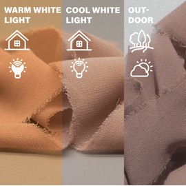 Vitalizart Nude Chiffon Silk Ribbon 1" x 21Yd Fringe Fabric Eco-Friendly Package (3 Rolls *7Yd) for Wedding Invitations Bridal Bouquets Decorations Gifts Wrapping & Bow Making