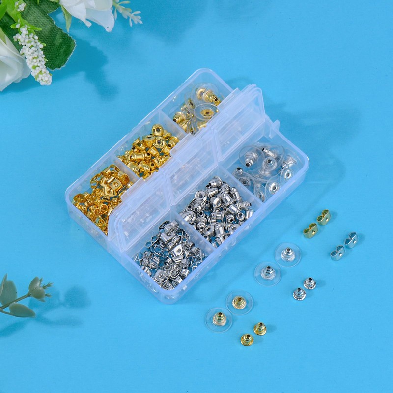 6 Styles Earring Backs for Studs/Droopy Ears/Heavy Earring,170 Pcs Clear